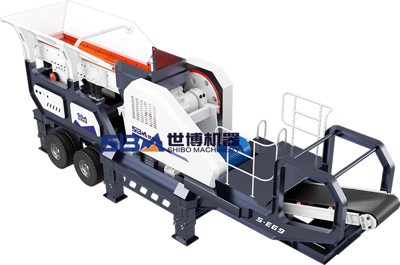 輪胎粗破移動(dòng)石子破碎機