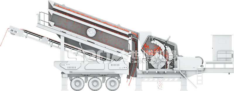 輪胎式移動(dòng)破碎站側面結構圖